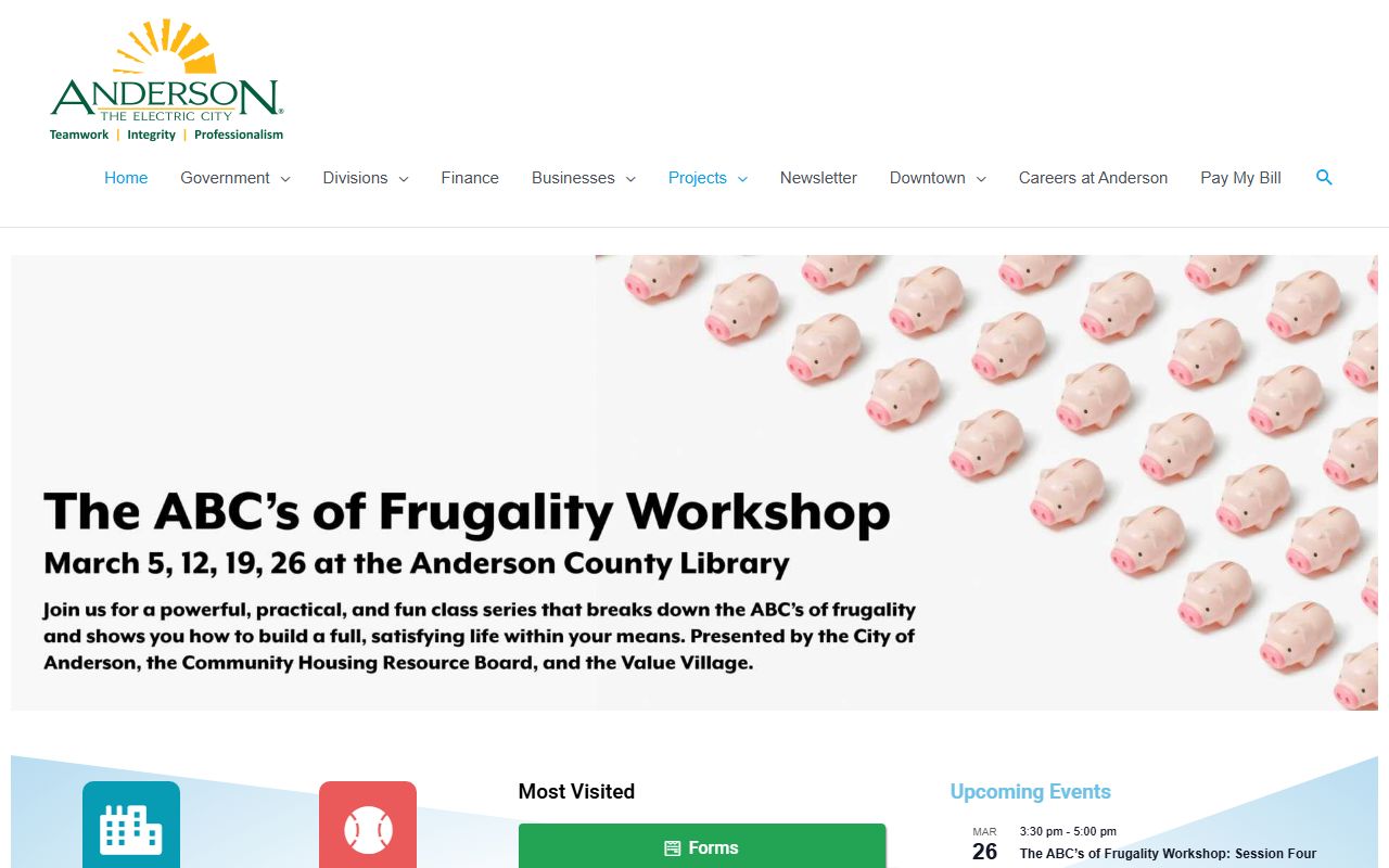 Anderson Death Index city portal screenshot
