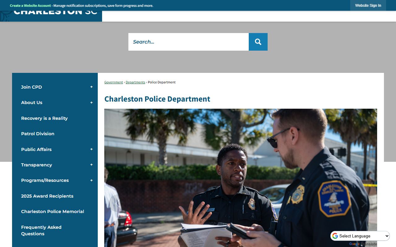 Charleston Police Department resources related to Charleston death index
