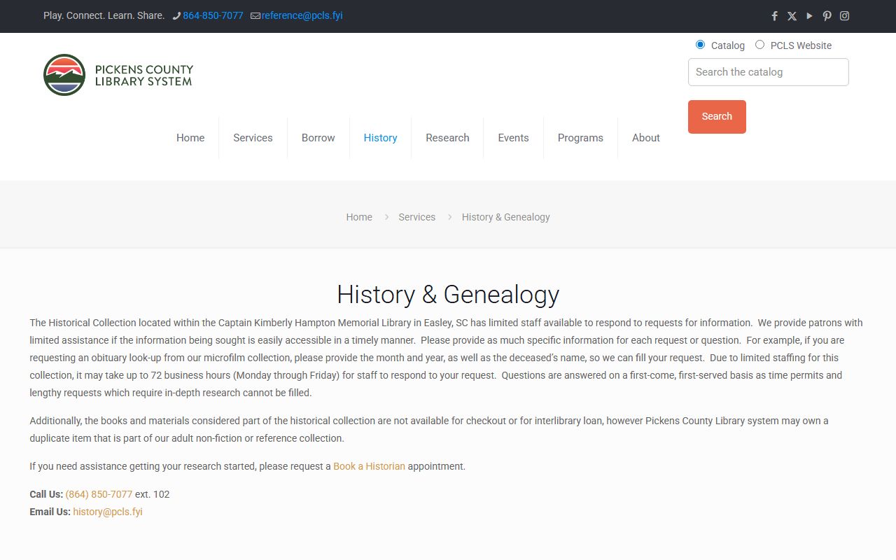 Easley Death Index library genealogy resources