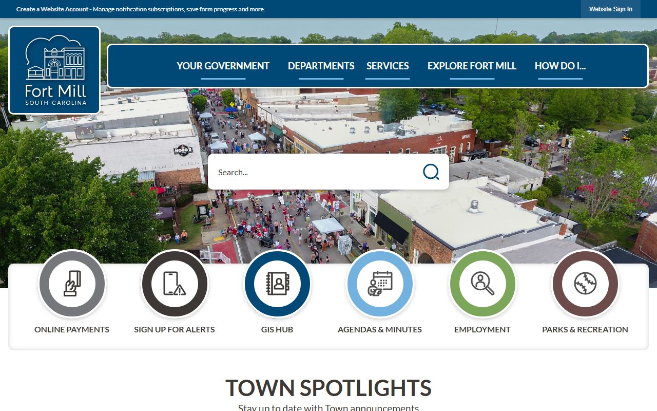 Fort Mill death index town portal and local government resources