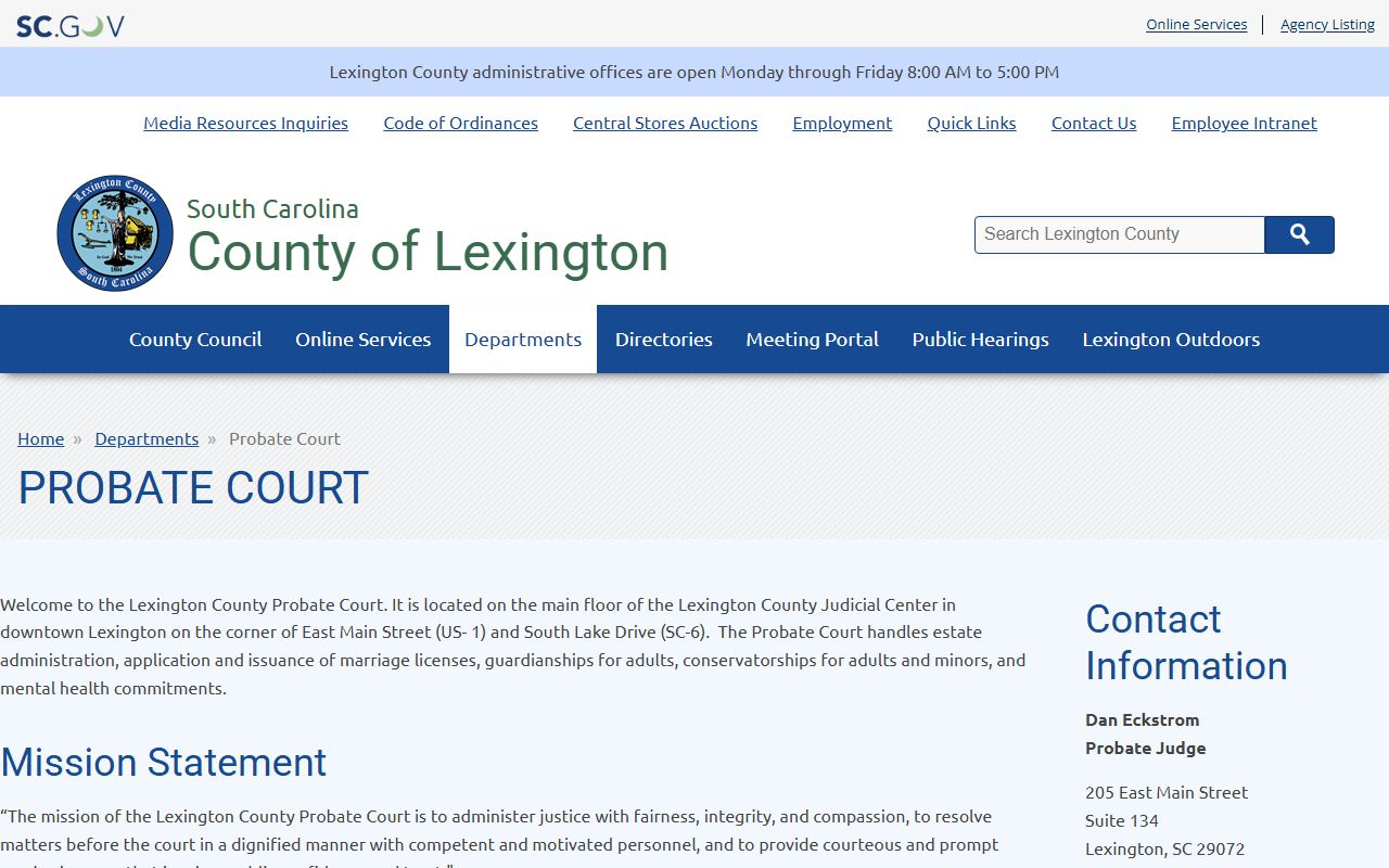 Lexington Death Index probate court records