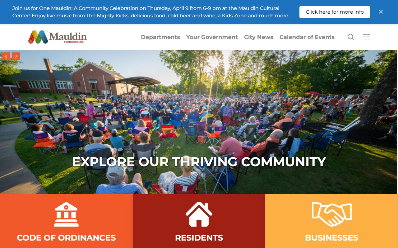 Mauldin Death Index city portal screenshot