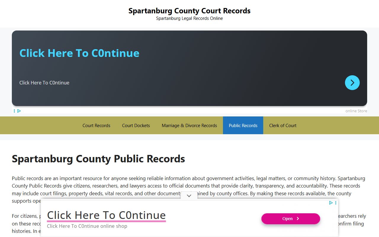 Spartanburg Death Index court public records