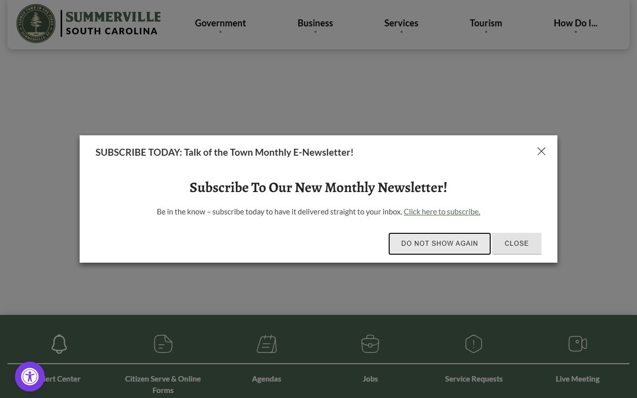 Summerville death index town portal and local government resources