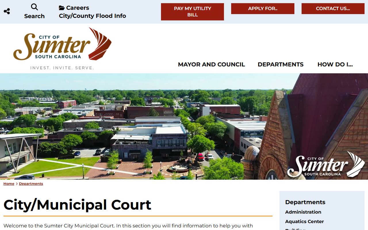 Sumter Municipal Court resources related to Sumter death index and public records