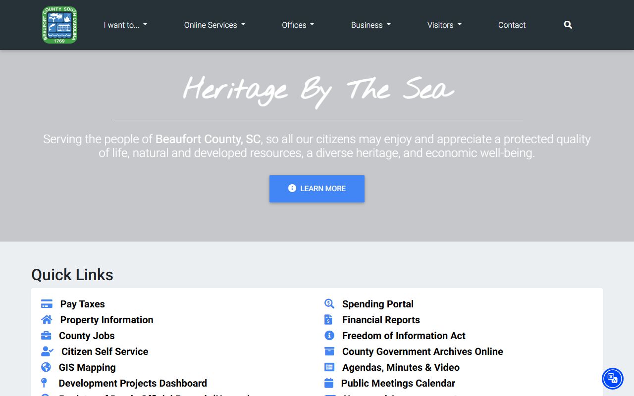 Beaufort County Death Index county portal and government offices