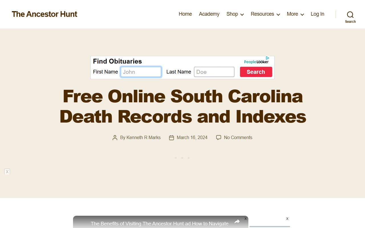 Berkeley County Death Index online indexes and genealogy resources