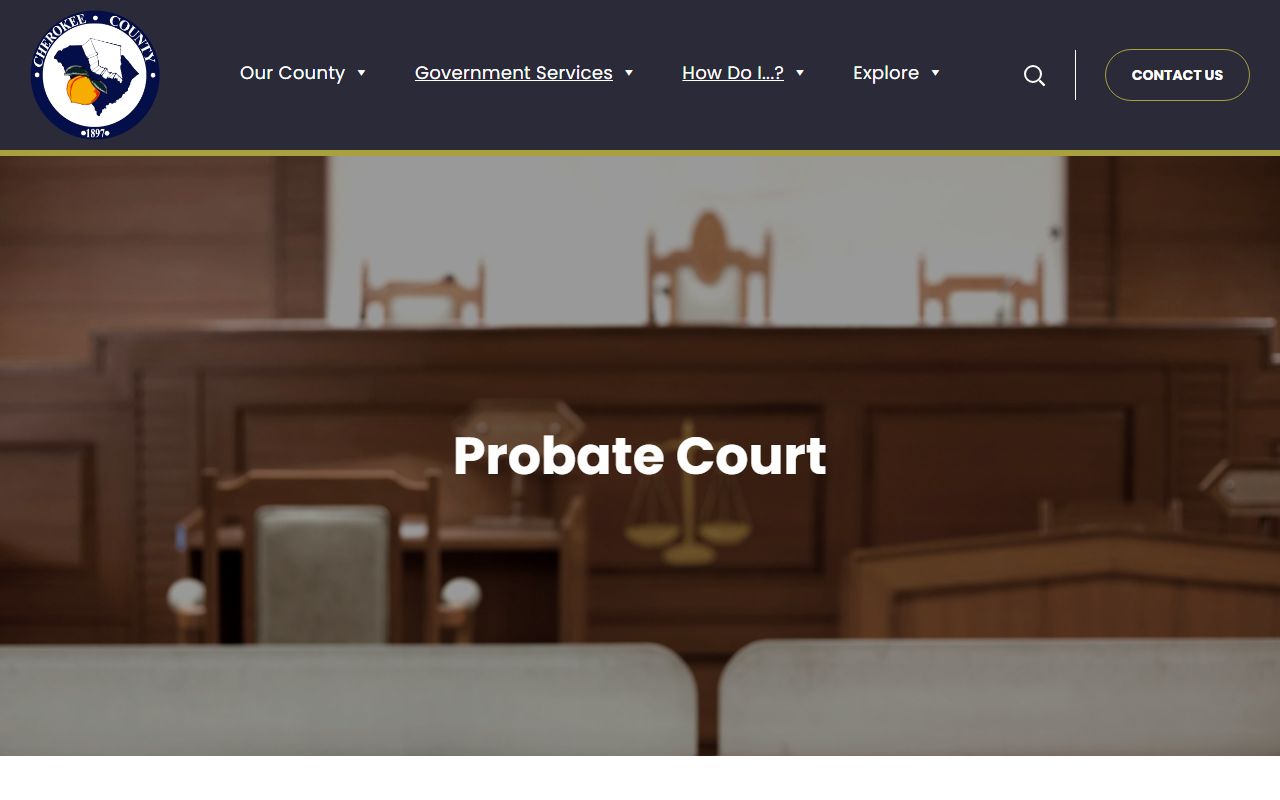 Cherokee County Probate Court handling estates and death records