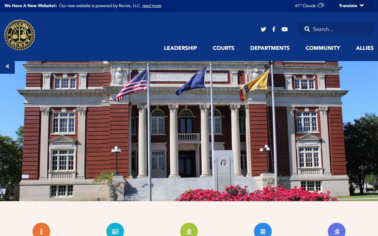 Dillon County government portal for death index resources