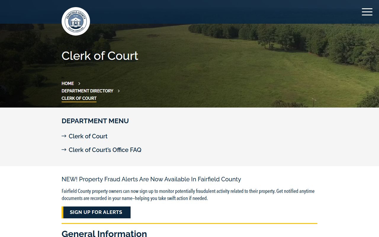 Fairfield County Clerk of Court for death records and court filings