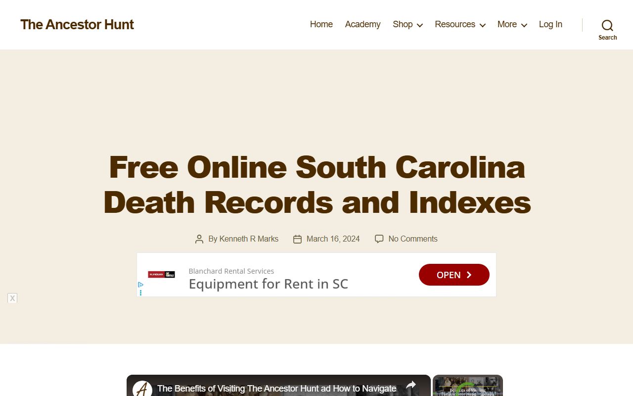 Georgetown County Death Index free online collections and genealogy resources