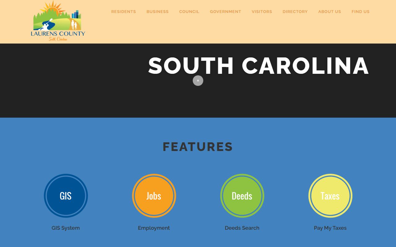 Laurens County government portal for death index resources