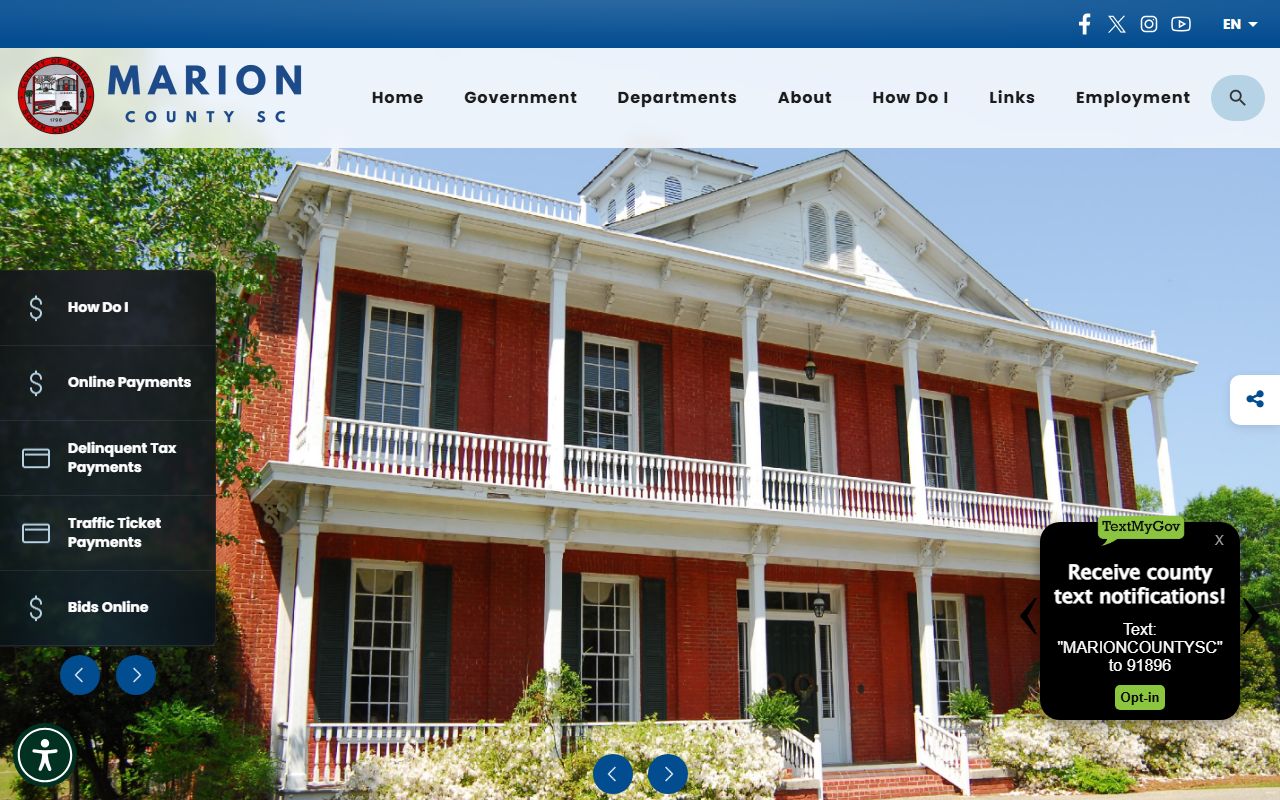 Marion County government portal for death index and records access