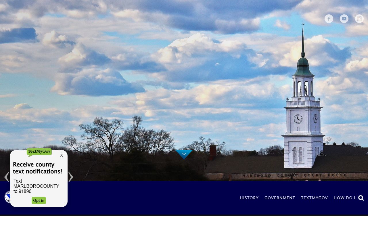 Marlboro County government portal for death index resources