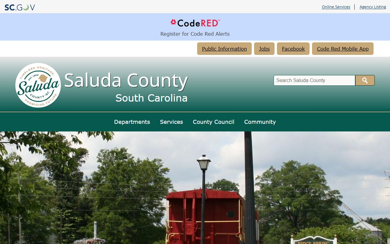 Saluda County government portal for death index access