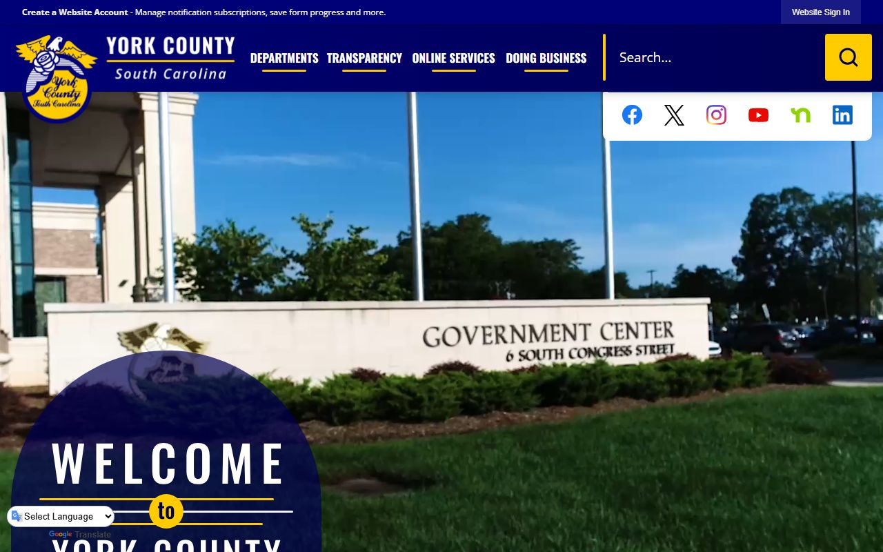 York County government portal for death index resources